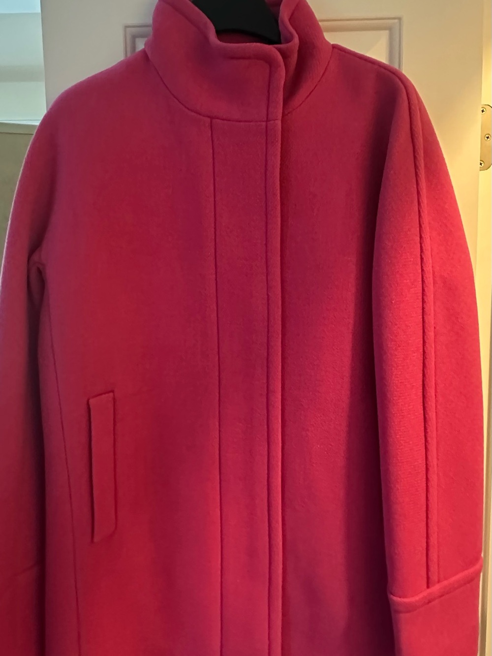 J.Crew Women’s Pink Stand-Collar Wool Coat NWOT size 10tall
